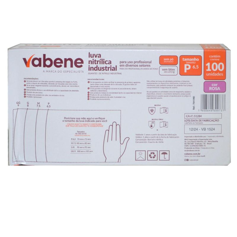 Luvas-de-Seguranca-Nitrilicas-Tamanho-P-65--Cor-Rosa-Vabene--100-unidades-