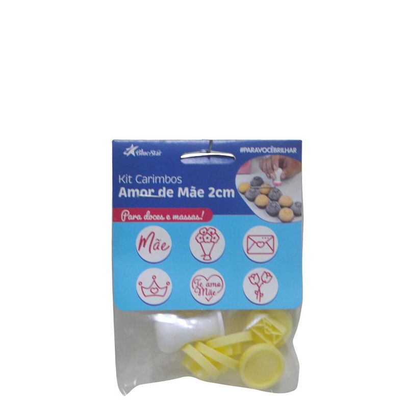 Kit-Carimbo-Amor-de-Mae-Amarelo-BlueStar--07-pecas-