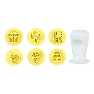 Kit Carimbos Parabéns Amarelo BlueStar (07 peças)
