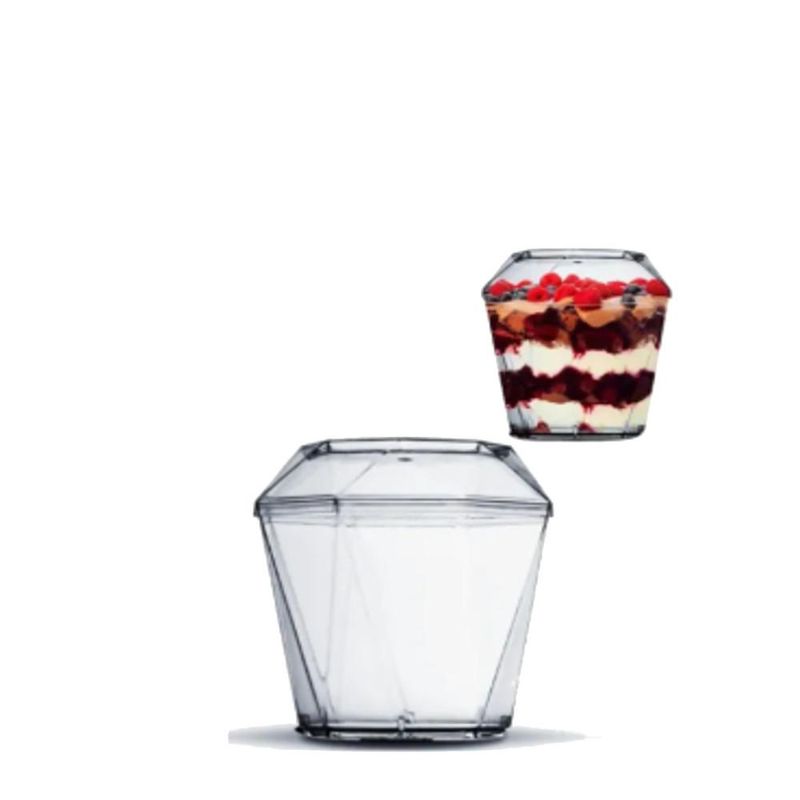 Copo Diamantico C/ Tampa Cristal Transparente 20ml Plastilânia (10 unidades)