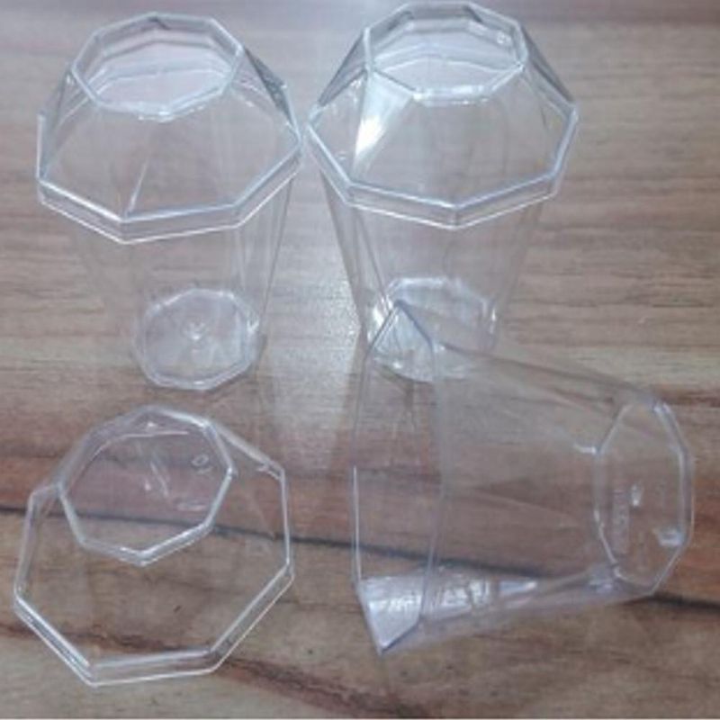 Copo Diamantico C/ Tampa Cristal Transparente 20ml Plastilânia (10 unidades)