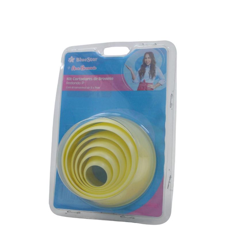 Kit Cortadores de Brownie Redondo P 2 a 7cm Ref. 413373 BlueStar (06 unidades)