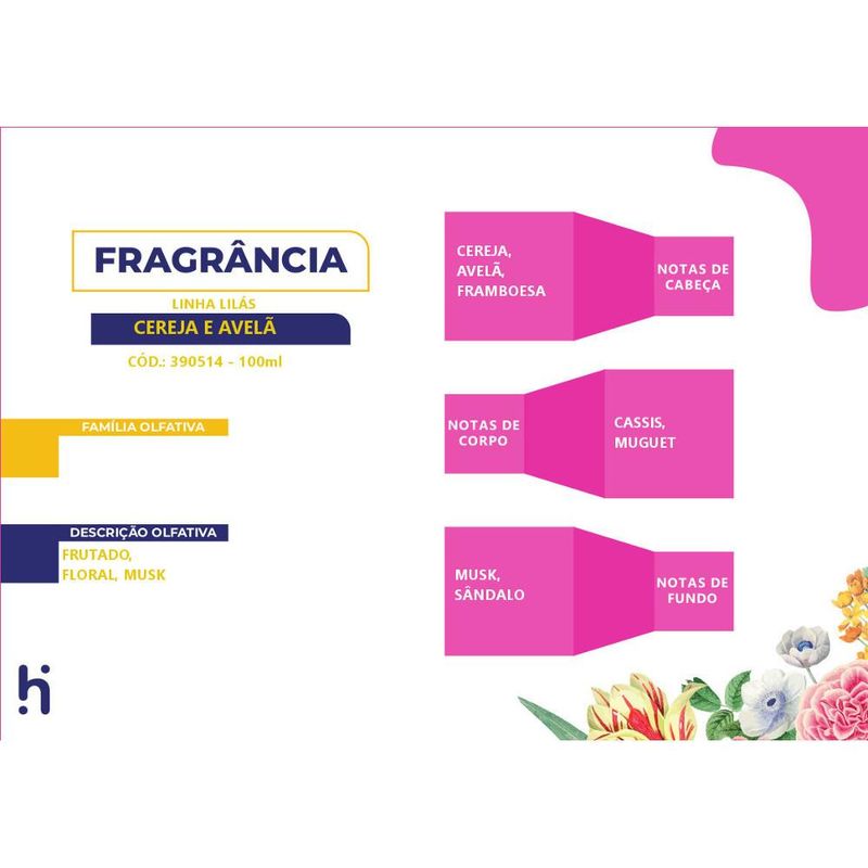 Essência Cereja e Avelã para Ambiente e Difusor Linha Lilás Irmãos Haluli (100ml)