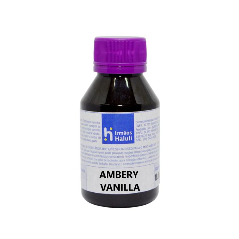 Essência Ambery Vanilla para Ambiente e Difusor Linha Lilás Irmãos Haluli (100ml) - VALIDADE: 25/04/2026