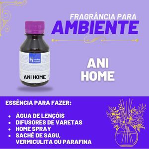 Essência Ani Home para Ambiente e Difusor Linha Lilás Irmãos Haluli (100ml)