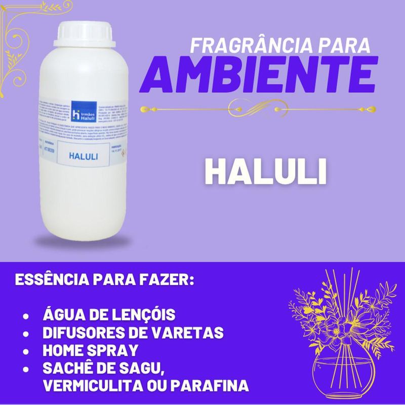 Essência Haluli para Ambiente e Difusor Linha Lilás Irmãos Haluli (01 Litro)