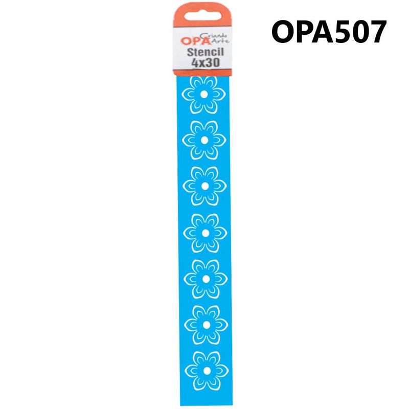Stencil Simples de Acetato P/ Pintura 04X30cm Ref. OPA 507 Folhas III (01 unidade)