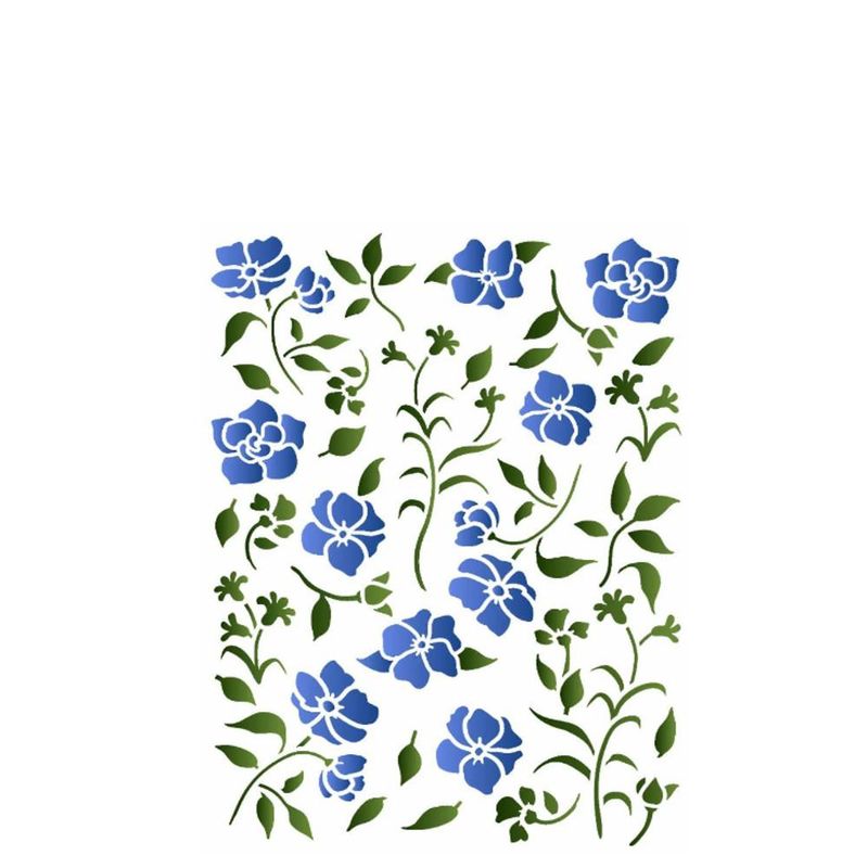 Stencil Simples de Acetato P/ Pintura 15x20cm Ref. OPA 3348 Estamparia Floral III (01 unidade)