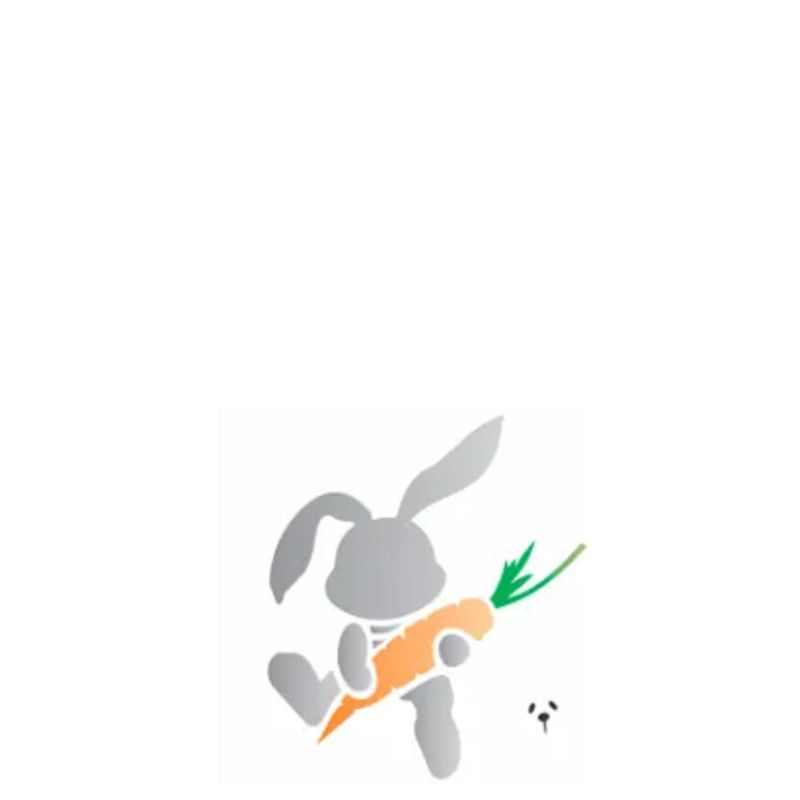 Stencil Simples de Acetato para Pintura 14x14cm Ref. OPA 1897 Coelho C/ Cenoura OPA (01 unidade)