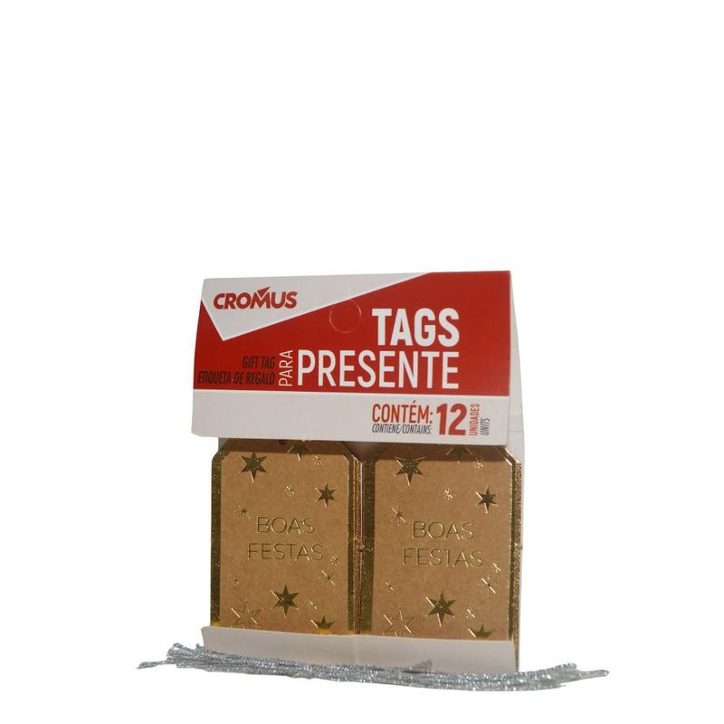 Tags-Decorativos-Boas-Festas-Ouro-5x8-Ref.-180000133-Cromus--12-unidades-