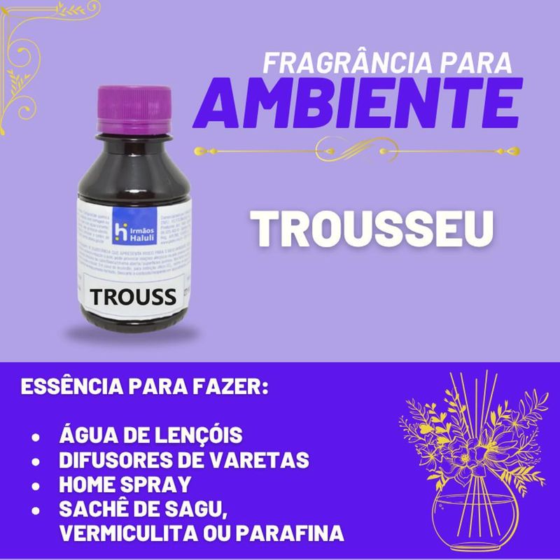 Essência Trous para Ambiente e Difusor Linha Lilás Irmãos Haluli (100ml)