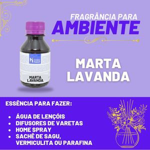 Essência Marta - Lavanda para Ambiente e Difusor Linha Lilás Irmãos Haluli (100ml)