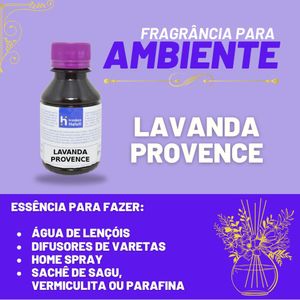 Essência Lavanda Provence para Ambiente e Difusor Linha Lilás Irmãos Haluli (100ml)