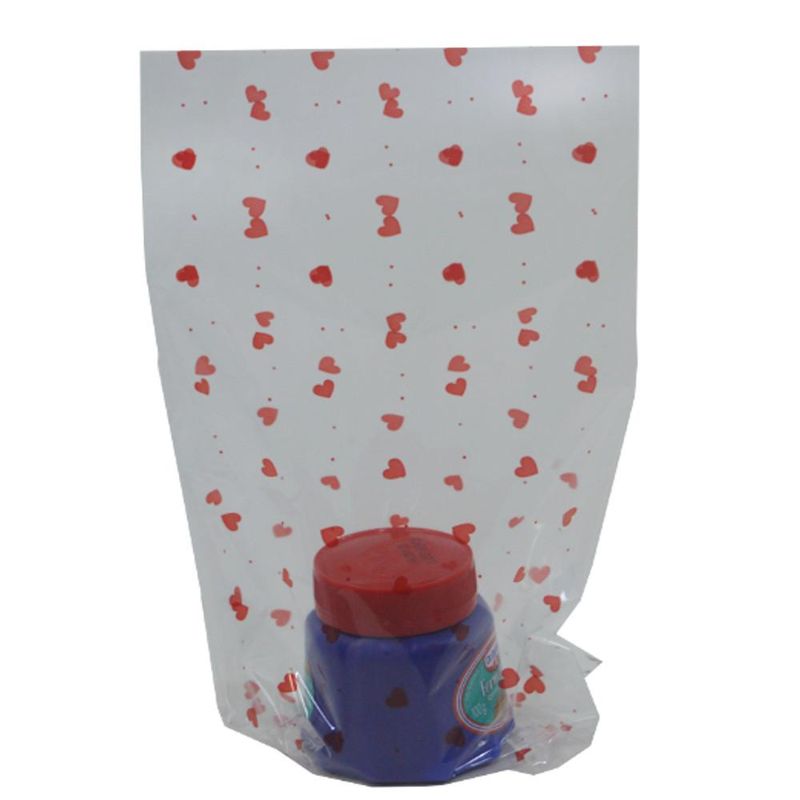 Saco de Polipropileno Transparente Coração 15x29cm Ref. 11300247 Cromus (50 unidades)