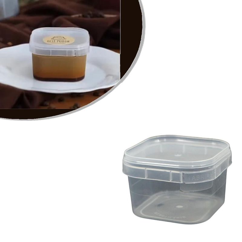 Pote Quadrado C/ Tampa Lacre 150ml Plastilânia (10 unidades)