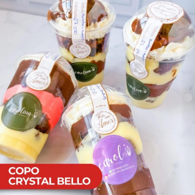 Copo Crystal Bello C/ Tampa Bolha 150ml Plastilânia (20 unidades)