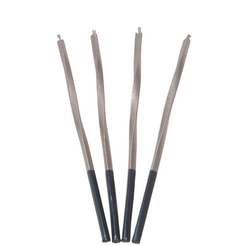 Vela Metalizada Torcida Rose Ref. V183 Silver Festas (04 Unidades)