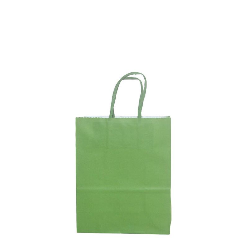 Sacola de Papel Verde Sem Impressão PP 21x15x8cm Dura Mais JP (10 unidades)