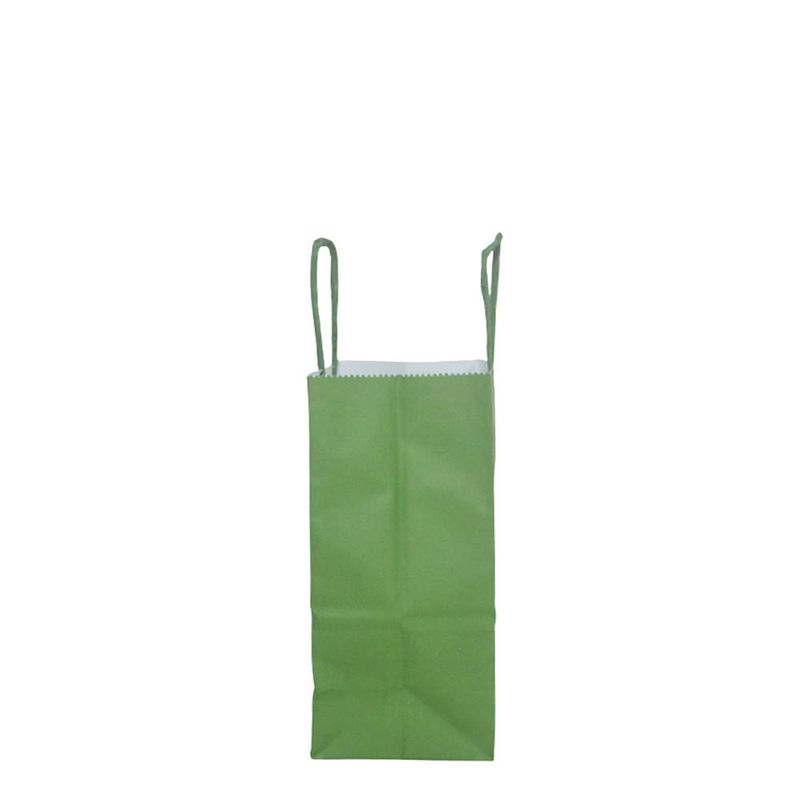 Sacola de Papel Verde Sem Impressão PP 21x15x8cm Dura Mais JP (10 unidades)