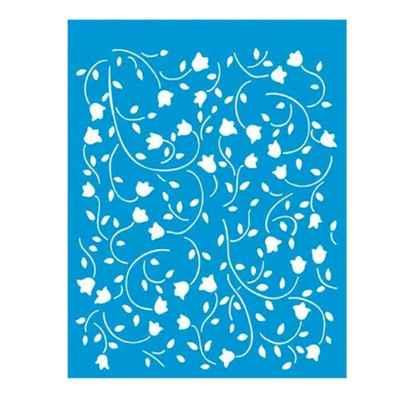 Stencil Simples de Acetato P/ Pintura 17x21cm Ref. STM-027 Flores Litoarte (01 Unidade)
