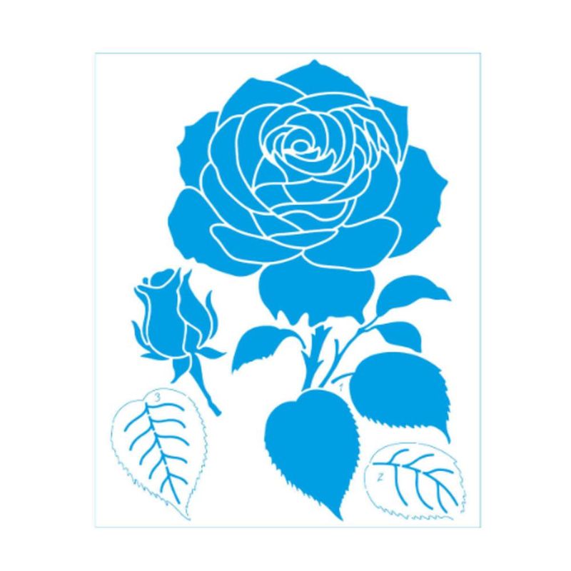 Stencil Simples de Acetato P/ Pintura 17x21cm Ref. STM-773 Rosas Litoarte (01 Unidade)