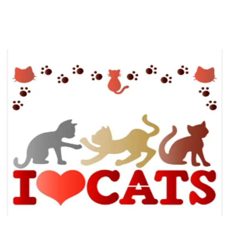 Stencil Simples de Acetato P/ Pintura 17x21cm Ref. STM-771 Gatos Litoarte (01 Unidade)