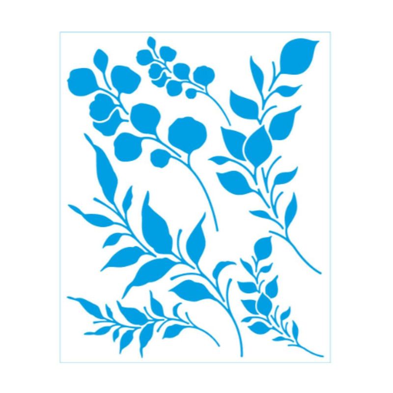 Stencil Simples de Acetato P/ Pintura 17x21cm Ref. STM-752 Folhas Litoarte (01 Unidade)