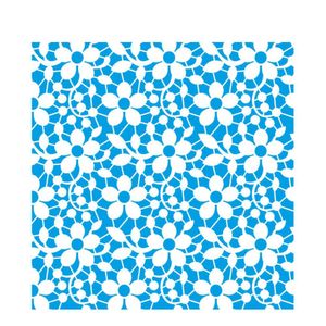 Stencil Simples de Acetato P/ Pintura 20x20cm Ref. STXX1-008 Padrão Flores Litoarte (01 Unidade)