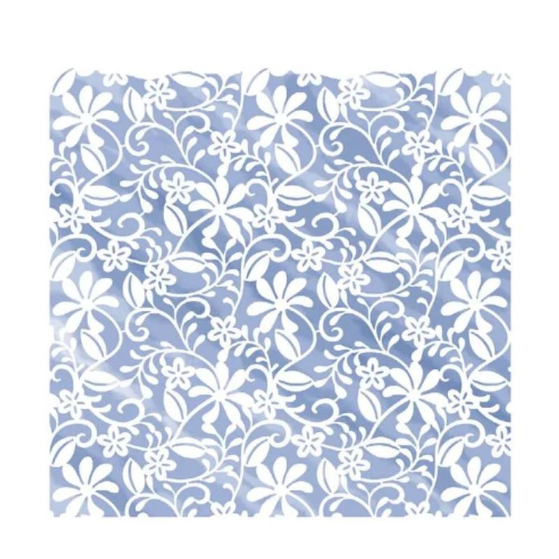 Stencil Simples de Acetato para Pintura 20x20cm Ref. STXX1-012 Padrão Flores Litoarte (01 Unidade)