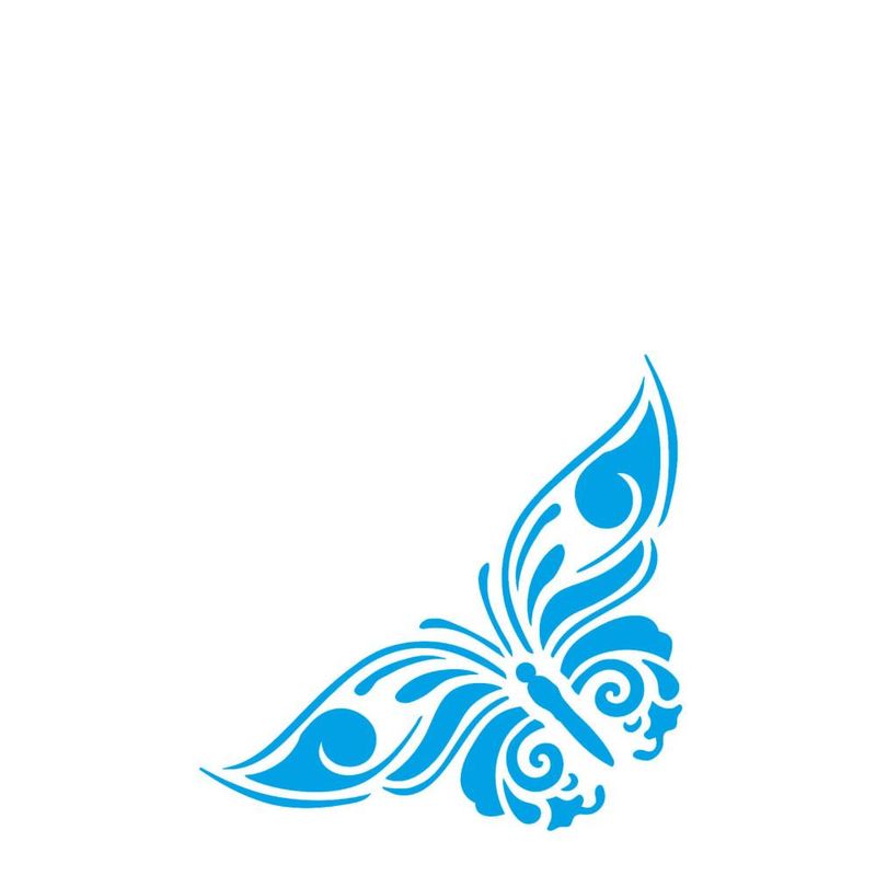 Stencil Simples de Acetato P/ Pintura 10X10cm Ref. ST-X-047 Borboleta Litoarte (01 Unidade)