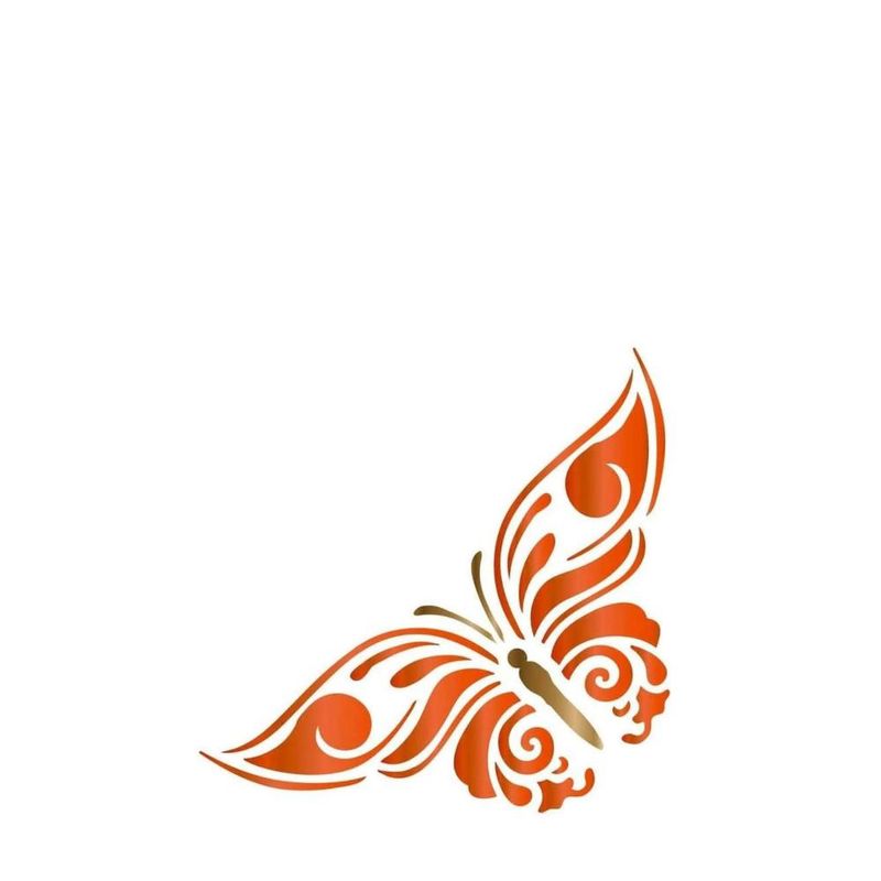 Stencil Simples de Acetato P/ Pintura 10X10cm Ref. ST-X-047 Borboleta Litoarte (01 Unidade)