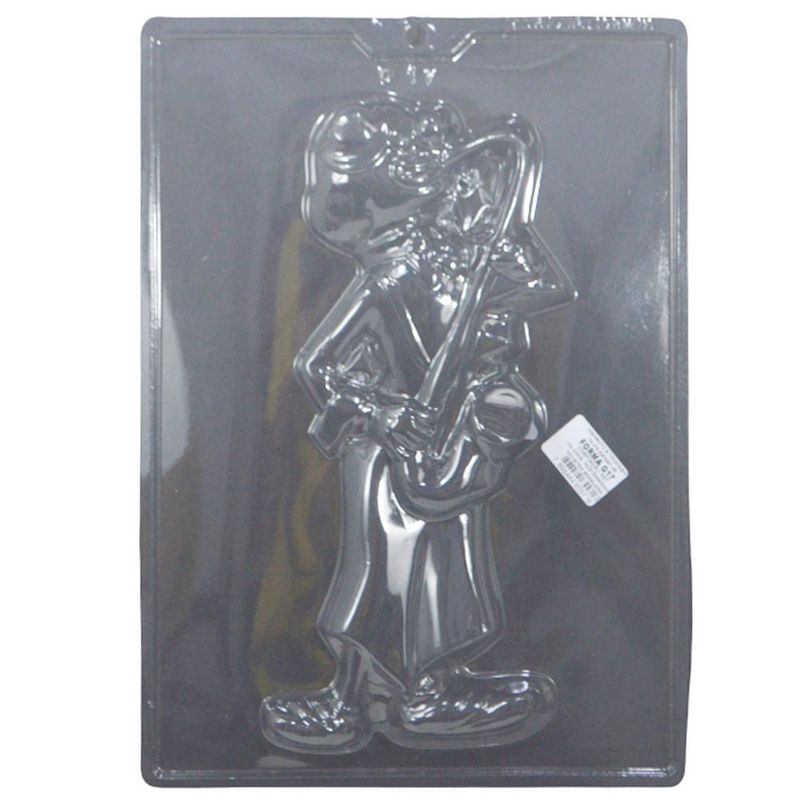Forma de Acetato Simples Grande P/ Gesso Menino C/ Saxofone Ref. G17 Art Crystal (01 unidade)