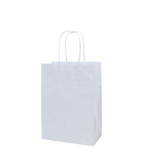 Sacola de Papel Kraft Branco Tamanho P 21.5x15x8cm 14000379 Cromus (1 unidade)