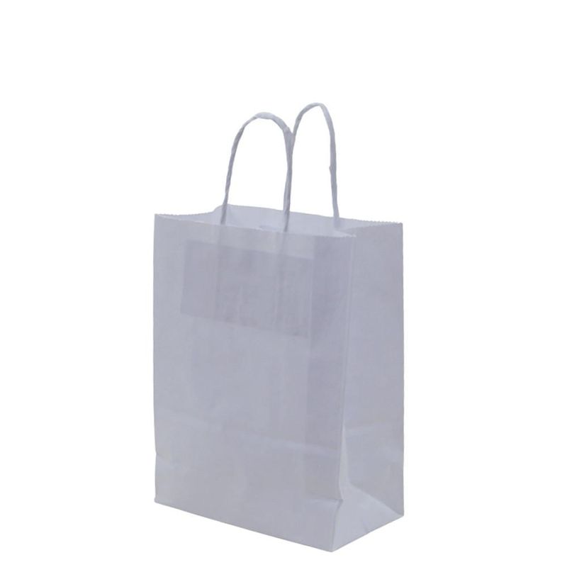 Sacola de Papel Branca S/ Impressão C/ Alça PP 21x15x8cm Dura Mais JP (10 unidades)