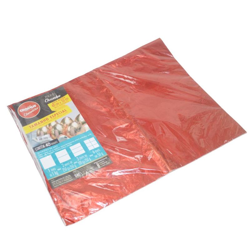 Papel Chumbo Liso Vermelho 40x50cm Ref.: 12600175 Cromus (40 folhas)