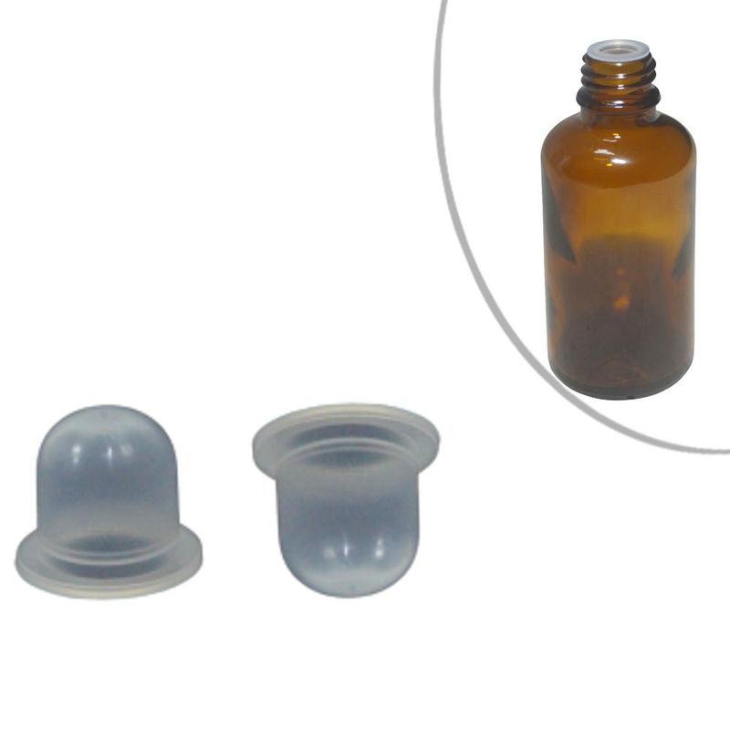 Batoque de Plástico 11,2mm (1000011NT) Transparente P/ Frascos de Rosca 18mm Bahi (01 unidade)