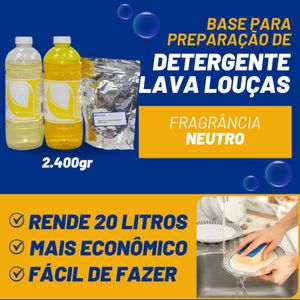 Kit Base para Detergente Premium Neutro Rende 20 Litros 1kg Verzzon (2.400grs)