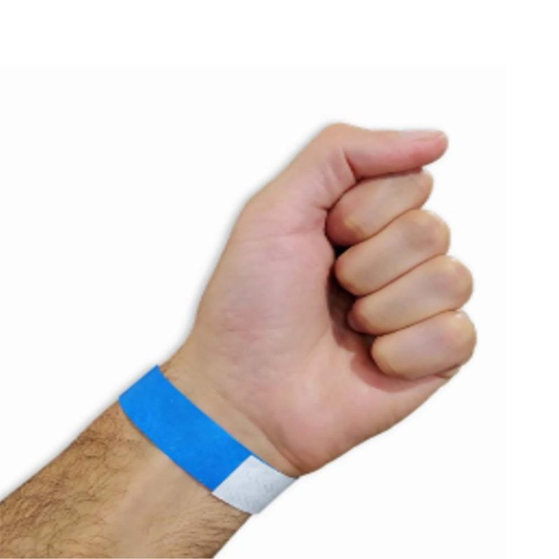 Pulseira de Identificação Tyvek Laser Pro Eco C/ Lacre Adesivo 18.41x245mm Ref. 5047 Azul Singulares (100 unidades)