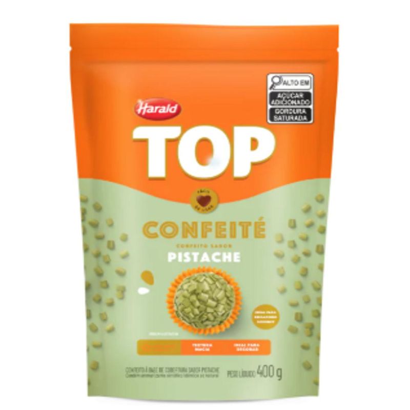 Confeito de Chocolate Sabor Pistache Top Harald (400 gramas)