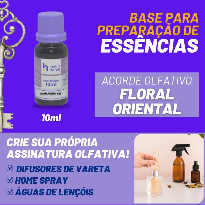 Acorde Olfativo Floral Oriental Key P/ Ambiente e Difusor Linha Lilás Irmãos Haluli (10ml)