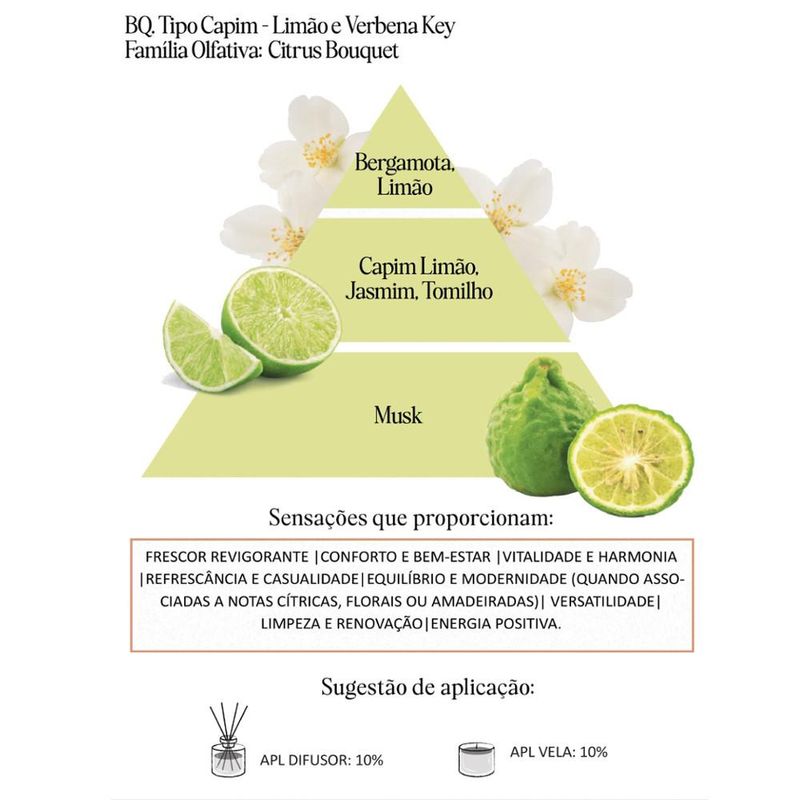 Acorde Olfativo Capim Limão e Verbena Key P/ Ambiente e Difusor Linha Lilás Irmãos Haluli (10ml)