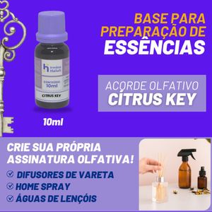 Acorde Olfativo Citrus Key P/ Ambiente e Difusor Linha Lilás Irmãos Haluli (10ml)