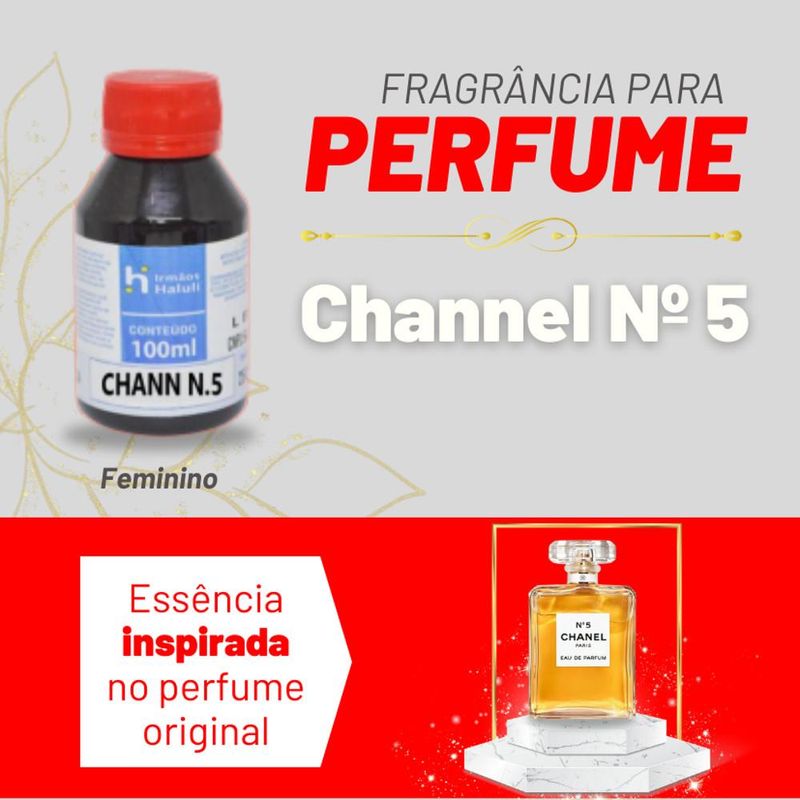 Essência Chann N.5 Feminino P/ Perfumes Linha Vermelha Irmãos Haluli (100ml)