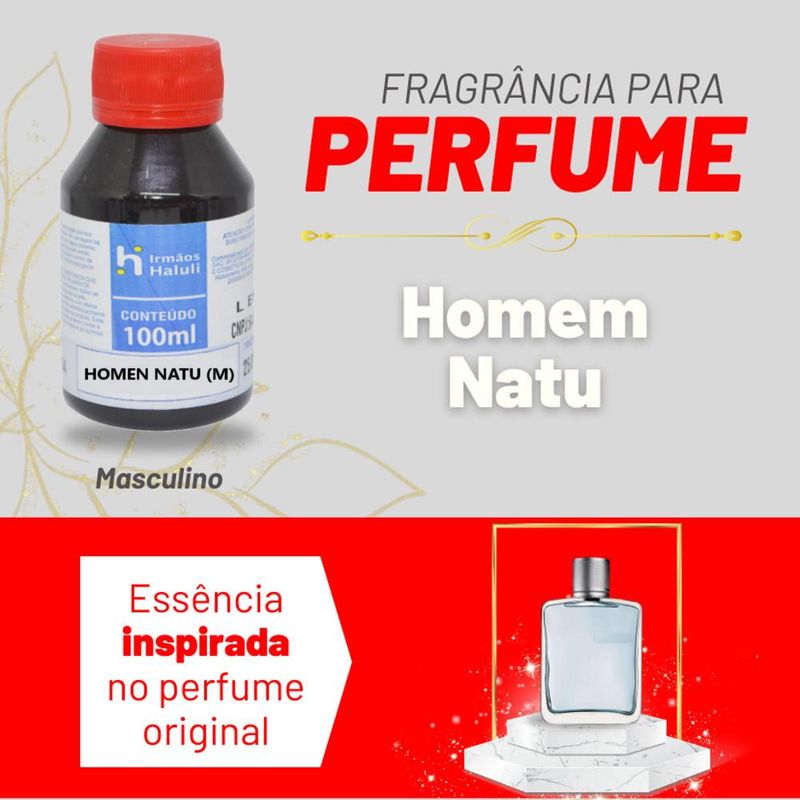 Essência Homen Natu Masculino P/ Perfumes Linha Vermelha Irmãos Haluli (100ml)