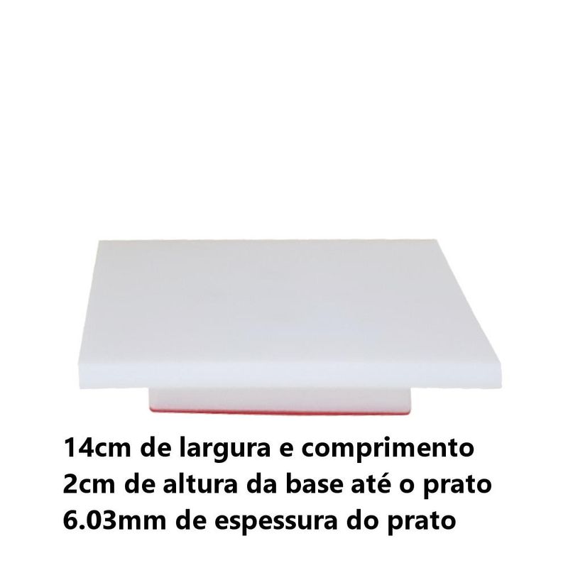 Bailarina Giratória P/ Biscoitos Quadrada Branca 14x2,3cm Solrac (01 unidade)