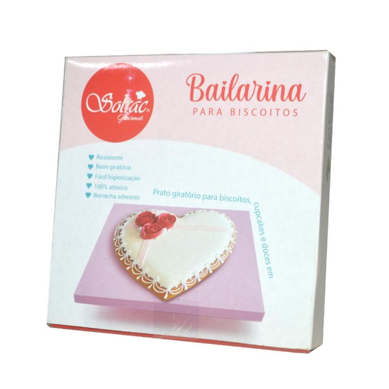 Bailarina Giratória P/ Biscoitos Quadrada Branca 14x2,3cm Solrac (01 unidade)