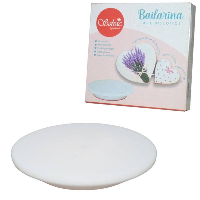 Bailarina Giratória P/ Biscoitos Redonda Branca 14x2,3cm Solrac (01 unidade)