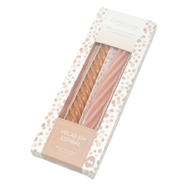 Vela de Parafina Torcida Decorativa 25x2,3cm (04 unidades)