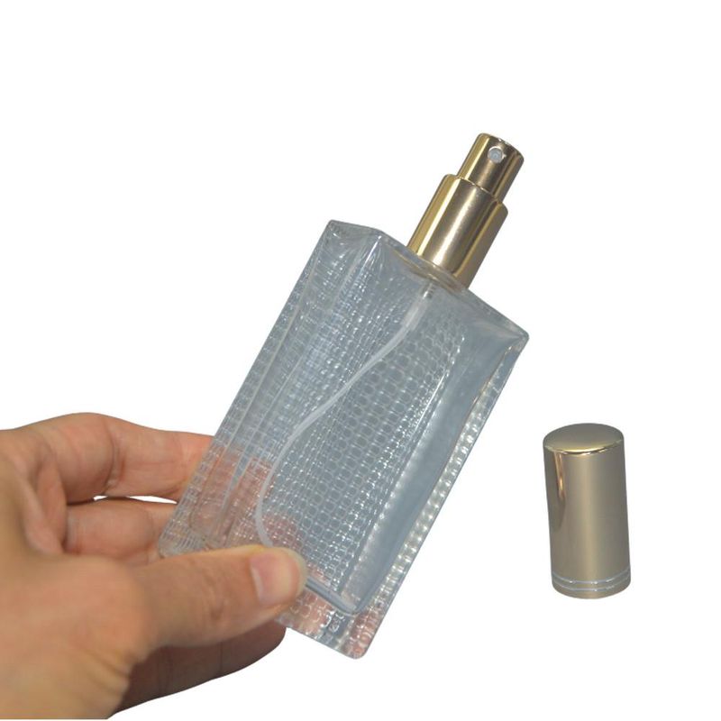 Frasco de Vidro Porta Perfume C/ Tampa e Válvula Spray Dourada 100ml Ref. BM362910 BM36 (01 unidade)