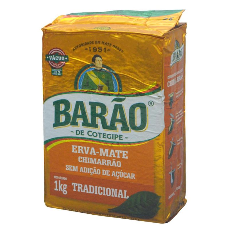 Erva-Mate Tradicional à Vácuo Barão (1KG)